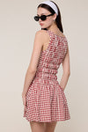 Checkered Tiered Fit and Flare Mini Dress