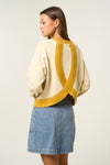 Mustard Stripe Pull Over Sweatshirt