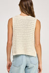Sleeveless Sweater Knit Top Ecru