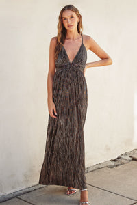 Boogie Nights Metallic Maxi Dress