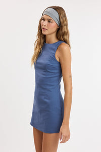 Everyday Chic Boat Neck Mini Dress in Navy