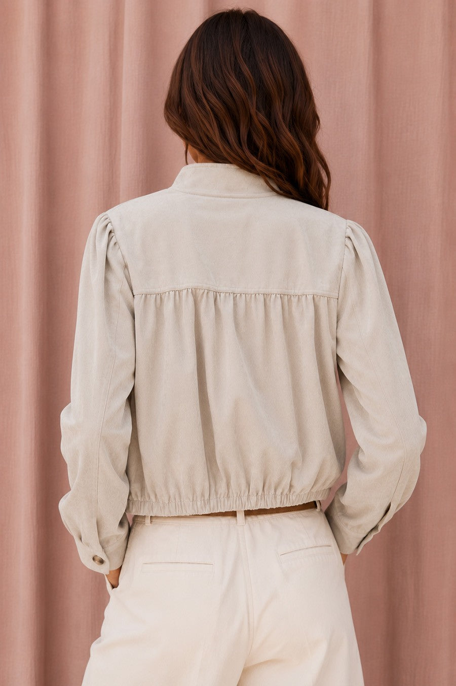 Sloane Faux Suede Bomber Jacket