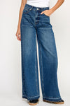 Raw Hem Wide Leg Jeam
