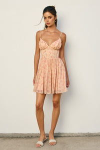 Rosy Days Corset Top Mini Dress