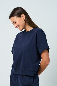 Farmers Market Short Sleeve Sweatshirt in Navy