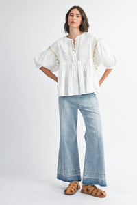 Wide Leg Jean with Released Hem