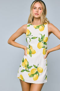 Lemon Mini Dress with Inside Shorts