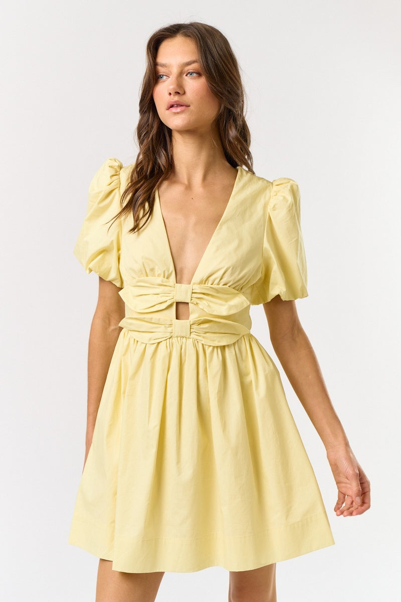 Be Mine Butter Yellow Mini Dress