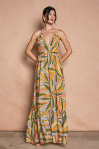 Coco Print Halter Maxi Dress