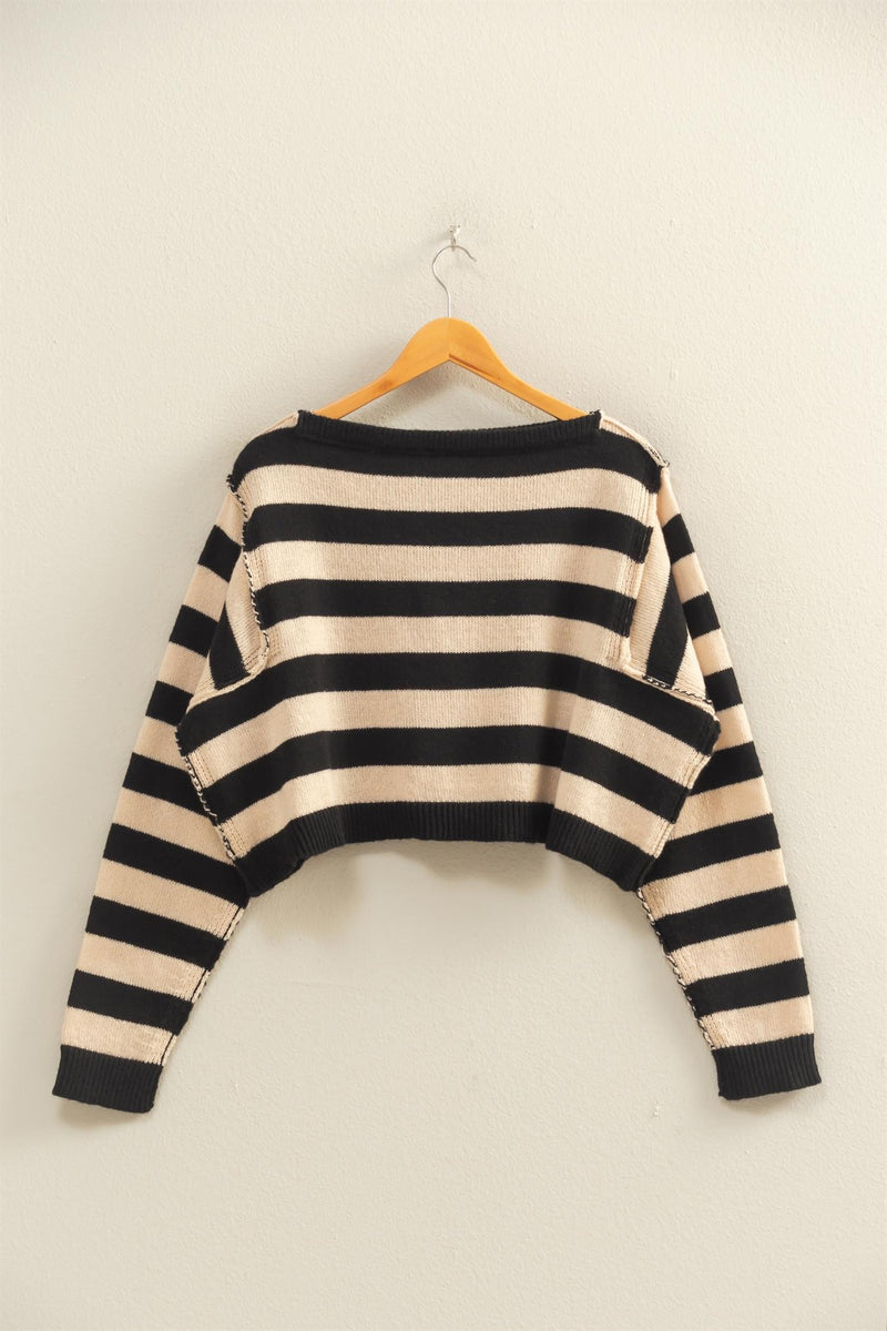 Striped Cropped Sweater