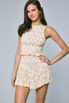 Ditsy Floral Smock Top & Mini Skort Set in Yellow