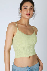 Double Lace Trim Seamless Tank MORE COLORS