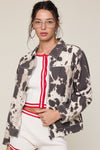 Animal Print Zip Front Jacket