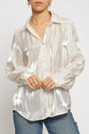 Shimmer Tonight Iridescent Button Down In Champagne