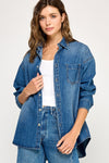 Classic Denim Button Up Top