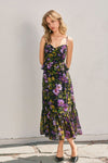 Midnight Violets Lurex Ruffled Dress
