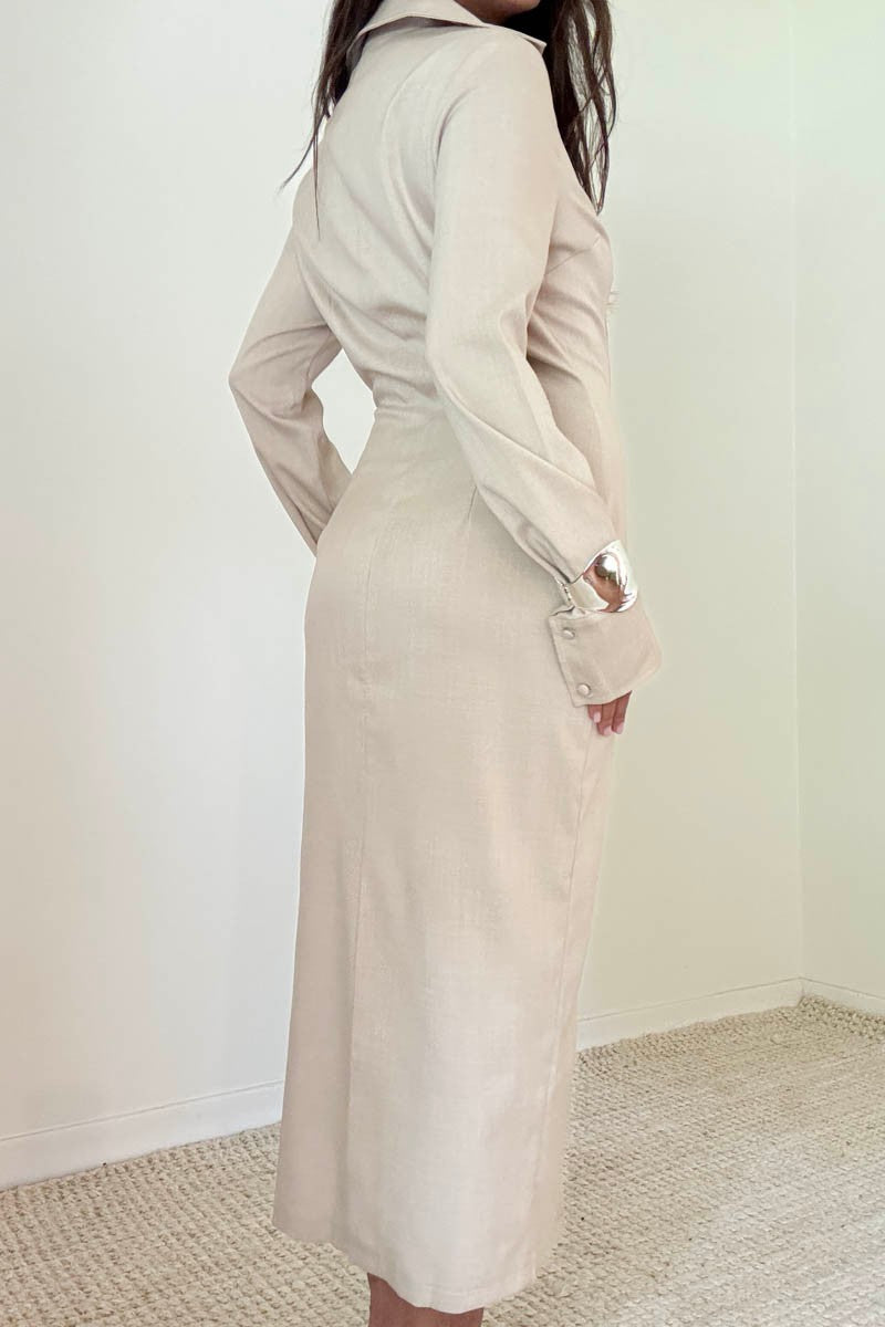 Button Down Body con Midi Dress