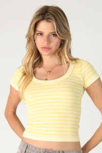 Seamless Stripe Scoop Neck Top