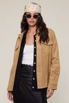 Button Down Vegan Suede Jacket