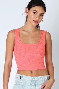 Look My Way Double Lace Square Crop Top MORE COLORS