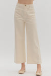 Pocket Front Crop Pant in Ecru