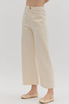 Pocket Front Crop Pant in Ecru