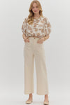 Pocket Front Crop Pant in Ecru