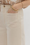 Pocket Front Crop Pant in Ecru