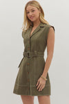Olive You Button Front Mini Dress