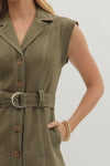 Olive You Button Front Mini Dress