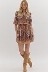 Seasons Button Front Mini Dress