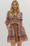 Seasons Button Front Mini Dress