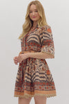 Seasons Button Front Mini Dress