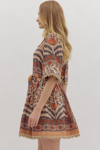 Seasons Button Front Mini Dress