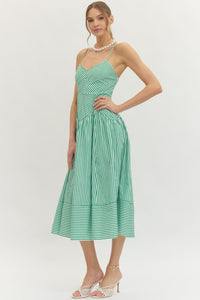 The Right Stripe Midi Dress in Green