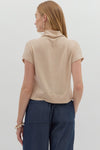 Aubrey Knit Mock Neck Top in Oatmeal