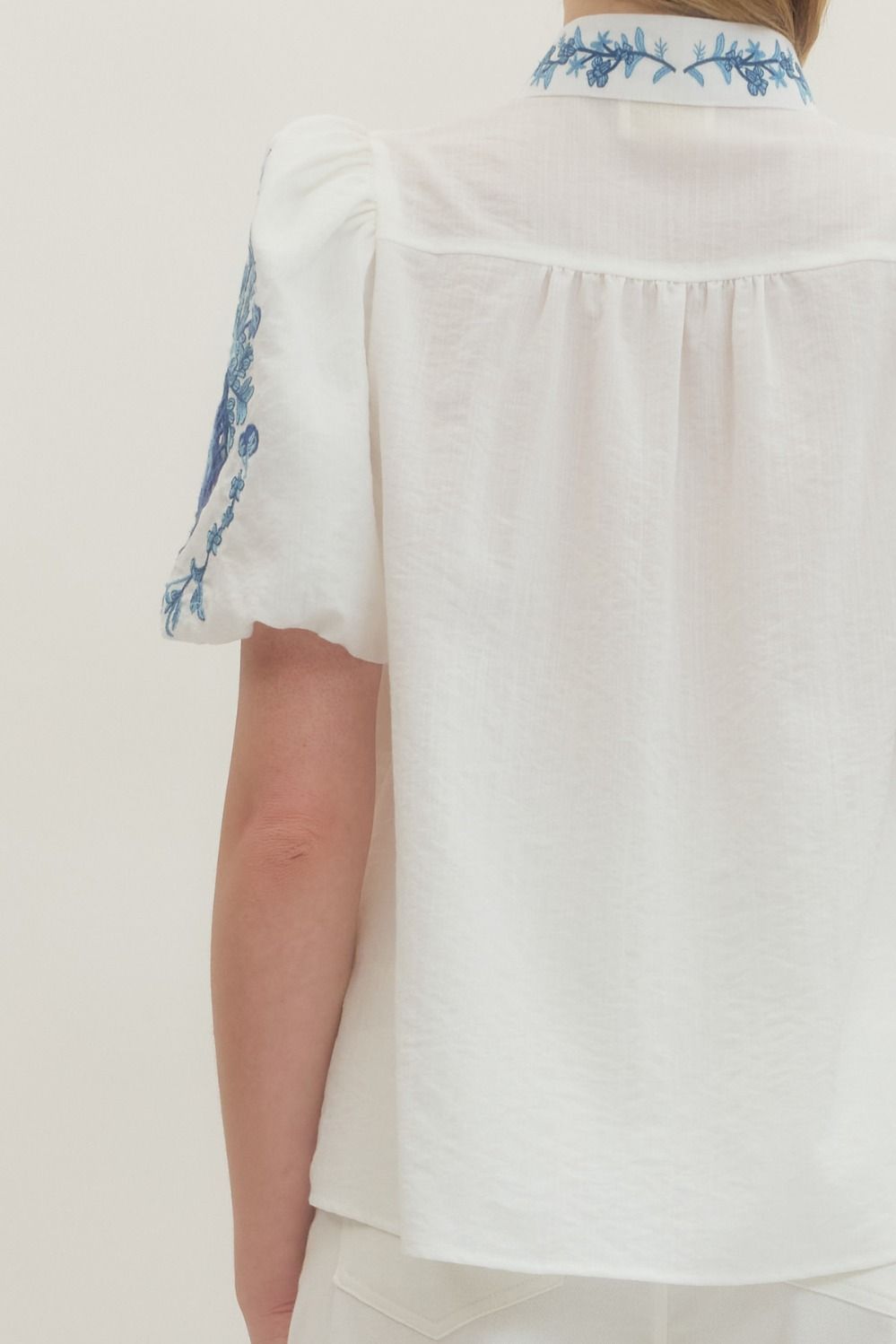 Rio Puff Sleeve Enbroidered Top