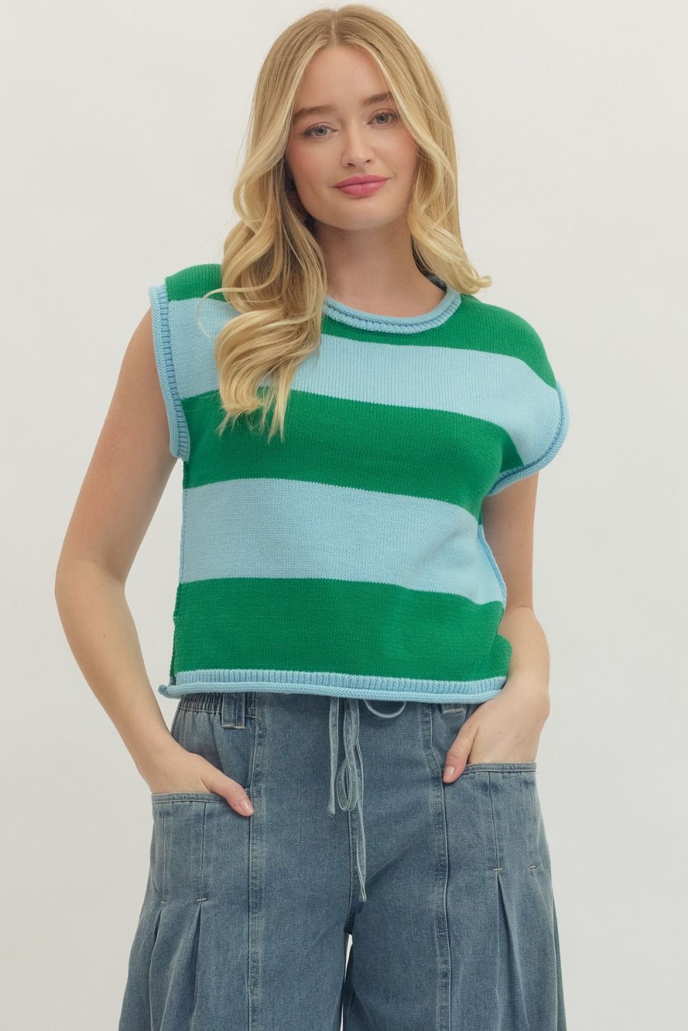 Striped Summer Sweater in Blue