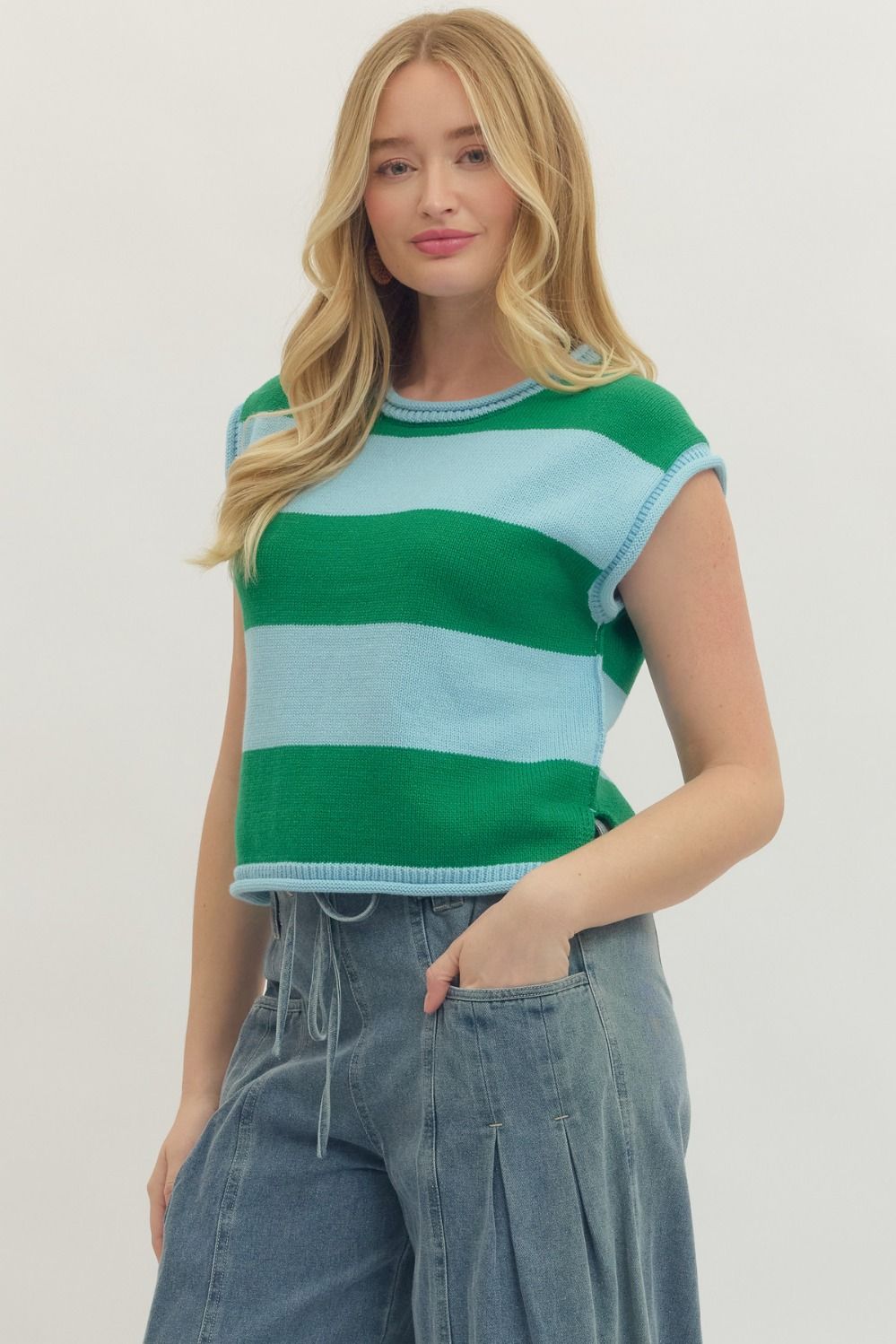 Striped Summer Sweater in Blue
