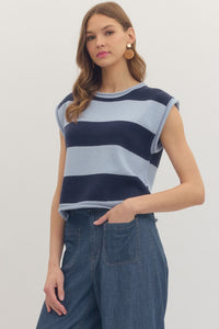 Striped Summer Sweater in Navy