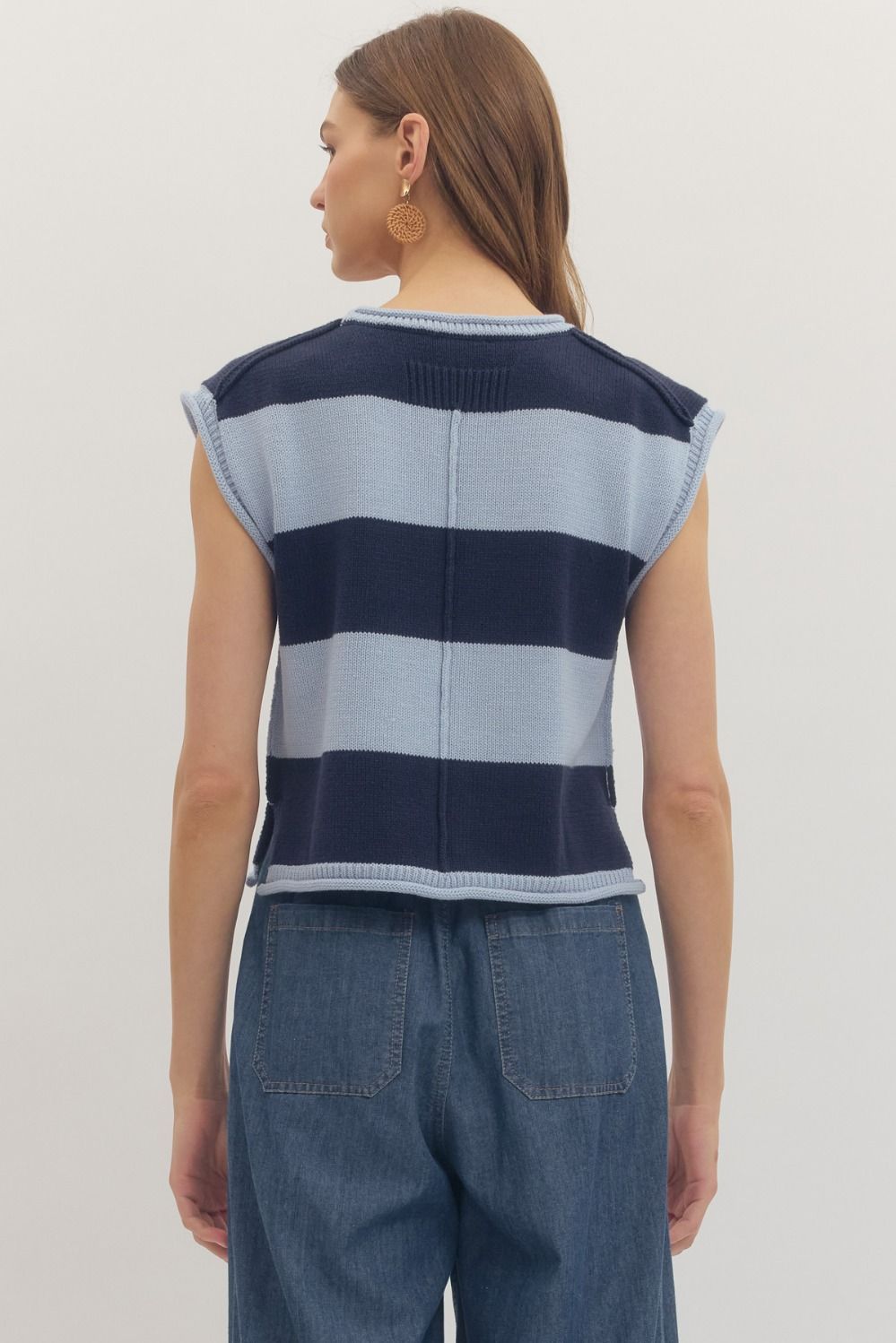 Striped Summer Sweater in Navy