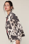 Animal Print Zip Front Jacket
