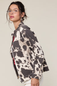 Animal Print Zip Front Jacket