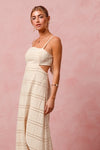 Aryn Geometric Shape Eyelet Lace  Maxi Dress