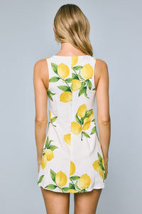 Lemon Mini Dress with Inside Shorts