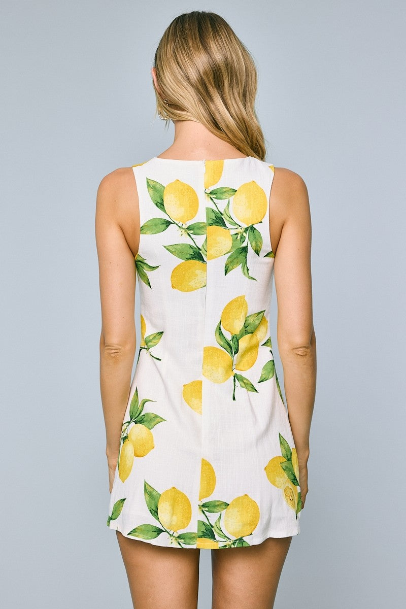 Lemon Mini Dress with Inside Shorts