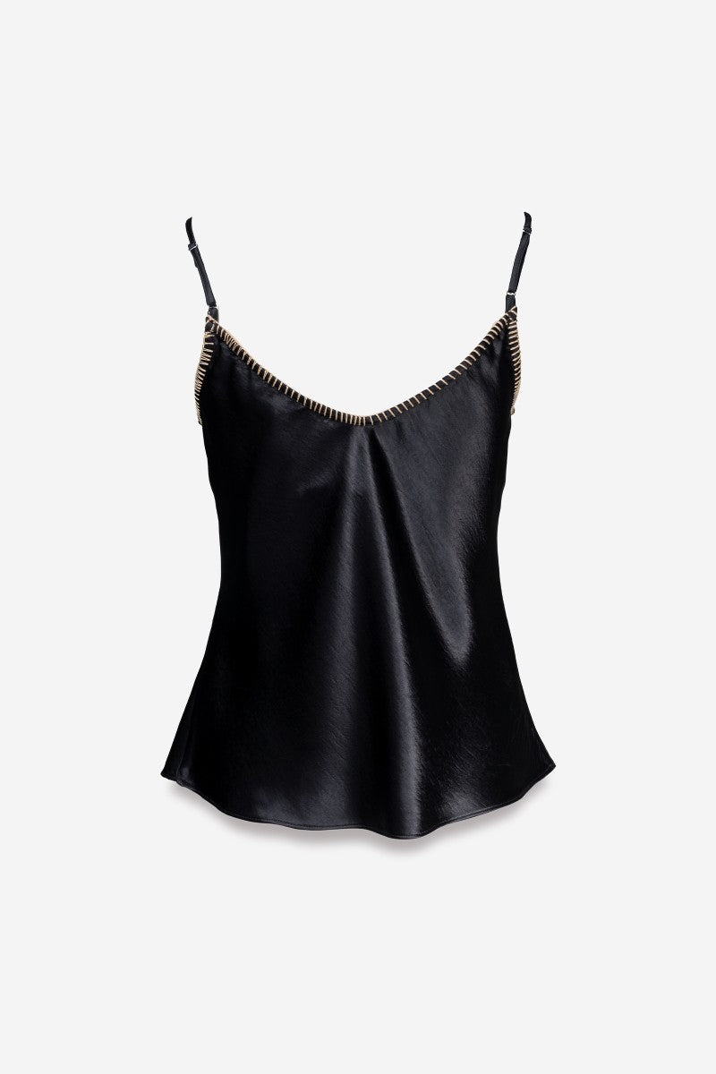 Whipstitch Cami in Black
