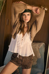 Sueded Vegan Leather Shorts