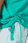 Rachel Tie Side Tee Top In Emerald