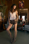 Sueded Vegan Leather Shorts